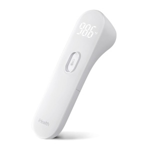 iHealth No-Touch Forehead Thermometer, Infrared Digital Thermometer for Adults and Kids, Touchless Baby Thermometer, 3 Ultra-Sensitive Sensors, Large LED Digits, Quiet Vibration Feedback, Non Contact