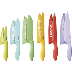 Cuisinart 12-Piece Kitchen Knife Set, Advantage Color Collection with Blade Guards, Multicolored, C55-12PCER1