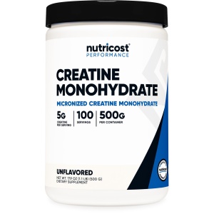 Nutricost Creatine Monohydrate Micronized Powder 500G, 5000mg Per Serv (5g) - Micronized Creatine Monohydrate, 100 Servings